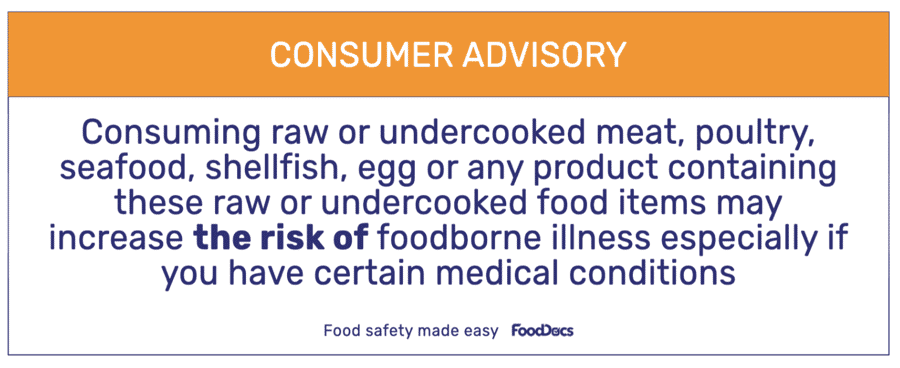 Consumer advisory