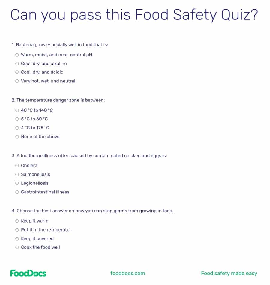 Food safety quiz