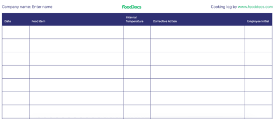 Cooking Log | Download Free Template