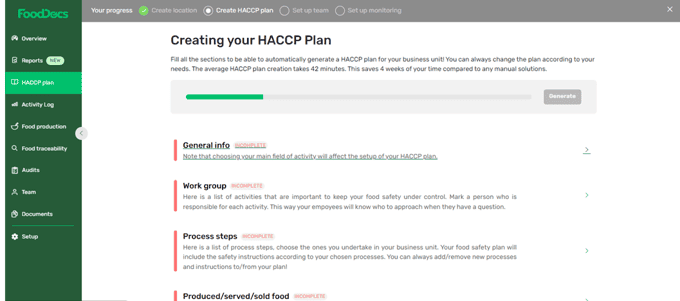 creating your HACCP plan with a HACCP builder