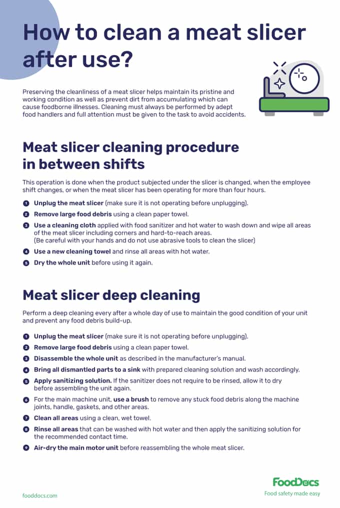 how to clean a meat slicer after use