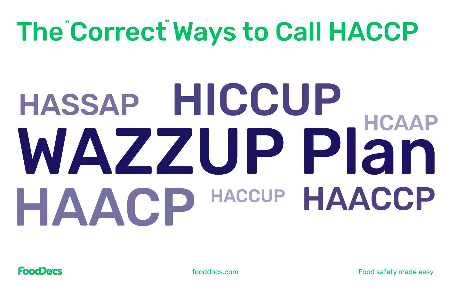 the correct ways to call HACCP